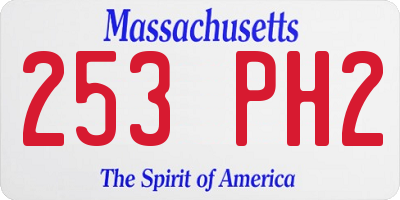 MA license plate 253PH2