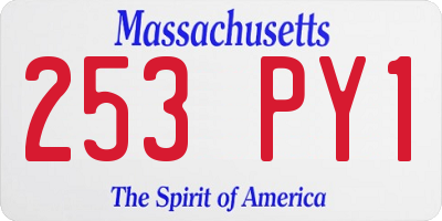 MA license plate 253PY1