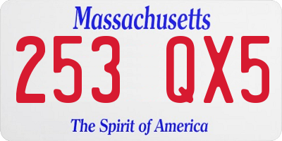 MA license plate 253QX5