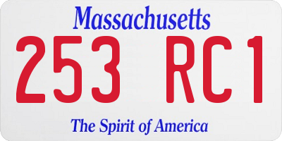 MA license plate 253RC1