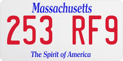 MA license plate 253RF9