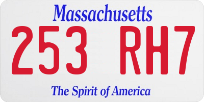 MA license plate 253RH7