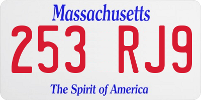 MA license plate 253RJ9