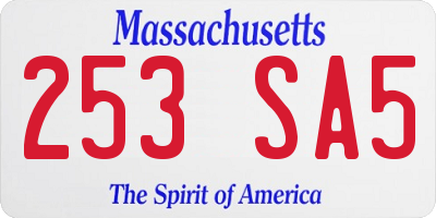 MA license plate 253SA5