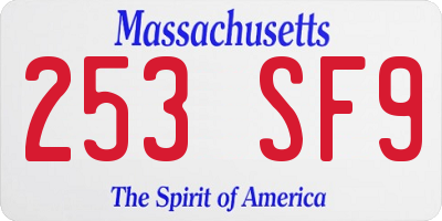 MA license plate 253SF9