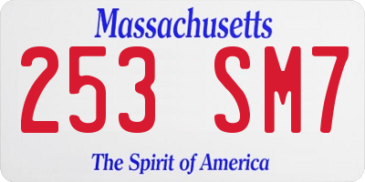 MA license plate 253SM7