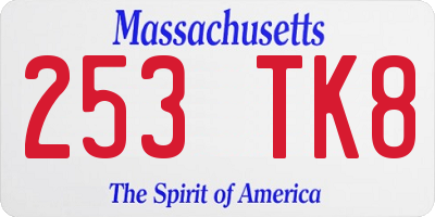 MA license plate 253TK8