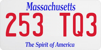MA license plate 253TQ3