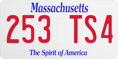 MA license plate 253TS4