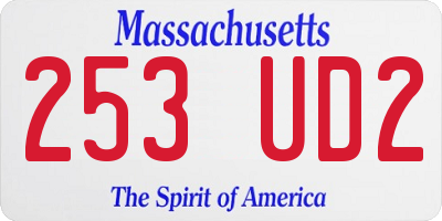 MA license plate 253UD2