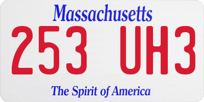 MA license plate 253UH3