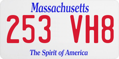 MA license plate 253VH8
