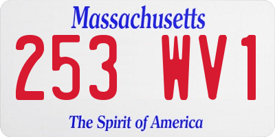 MA license plate 253WV1
