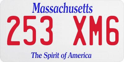 MA license plate 253XM6