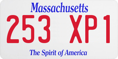 MA license plate 253XP1