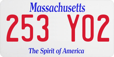 MA license plate 253YO2