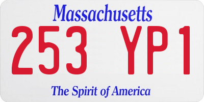 MA license plate 253YP1