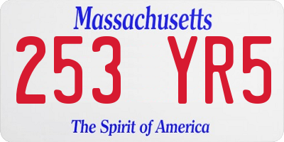 MA license plate 253YR5