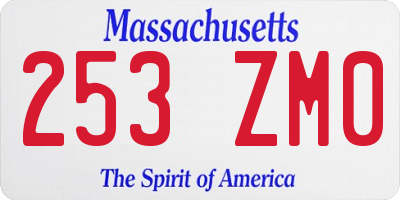 MA license plate 253ZM0