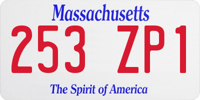 MA license plate 253ZP1