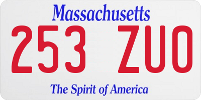 MA license plate 253ZU0