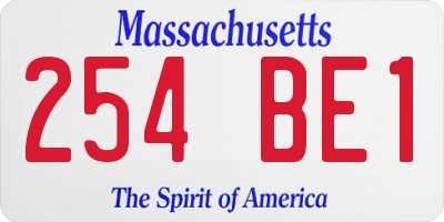 MA license plate 254BE1