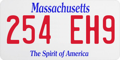 MA license plate 254EH9