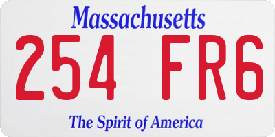 MA license plate 254FR6