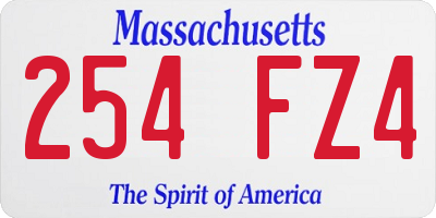 MA license plate 254FZ4