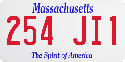 MA license plate 254JI1