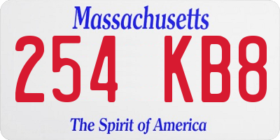 MA license plate 254KB8