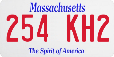 MA license plate 254KH2