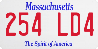 MA license plate 254LD4