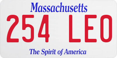 MA license plate 254LE0