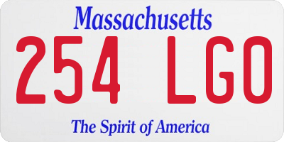 MA license plate 254LG0