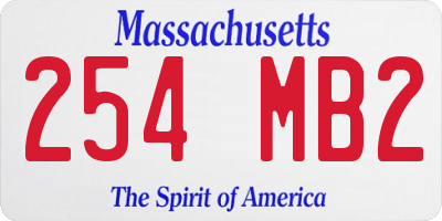 MA license plate 254MB2
