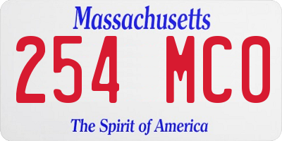 MA license plate 254MC0