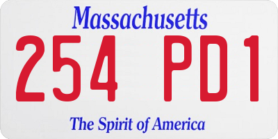 MA license plate 254PD1