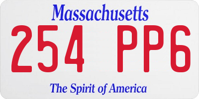 MA license plate 254PP6