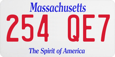 MA license plate 254QE7