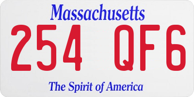 MA license plate 254QF6