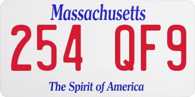 MA license plate 254QF9