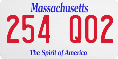 MA license plate 254QO2