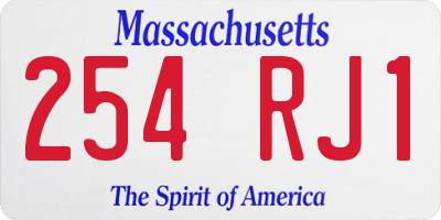 MA license plate 254RJ1