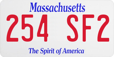 MA license plate 254SF2