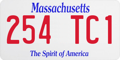 MA license plate 254TC1