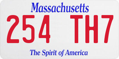 MA license plate 254TH7