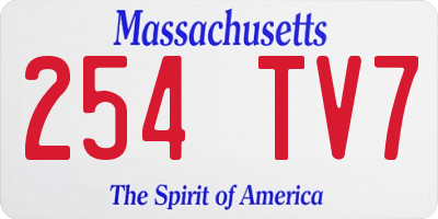 MA license plate 254TV7