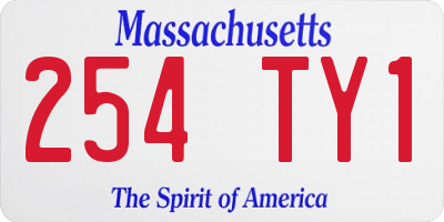 MA license plate 254TY1