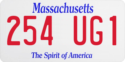 MA license plate 254UG1